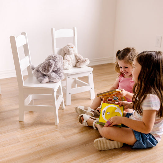 Wooden Chair Pair - White