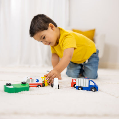 Wooden Town Vehicles Set
