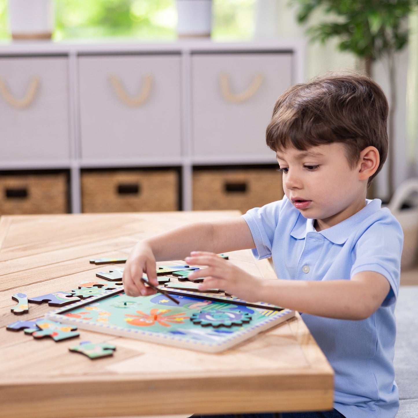 Wooden Underwater Gear Puzzle – 18 Pieces
