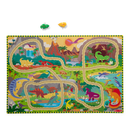 Dinosaur Adventure Tracks Floor Puzzle – 48 Pieces + 2 Wind-Up Dinosaurs