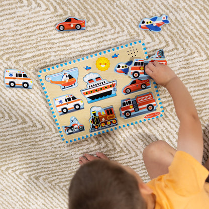 Wooden Sound Puzzle 2-Pack – Farm Animals, Vehicles