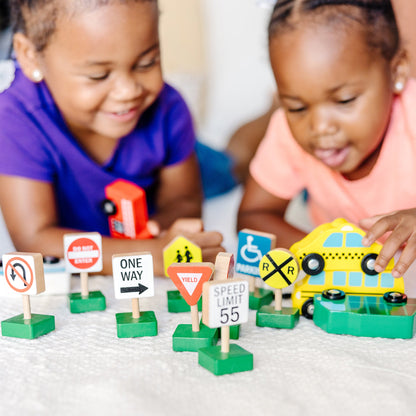 Wooden Vehicles and Traffic Signs