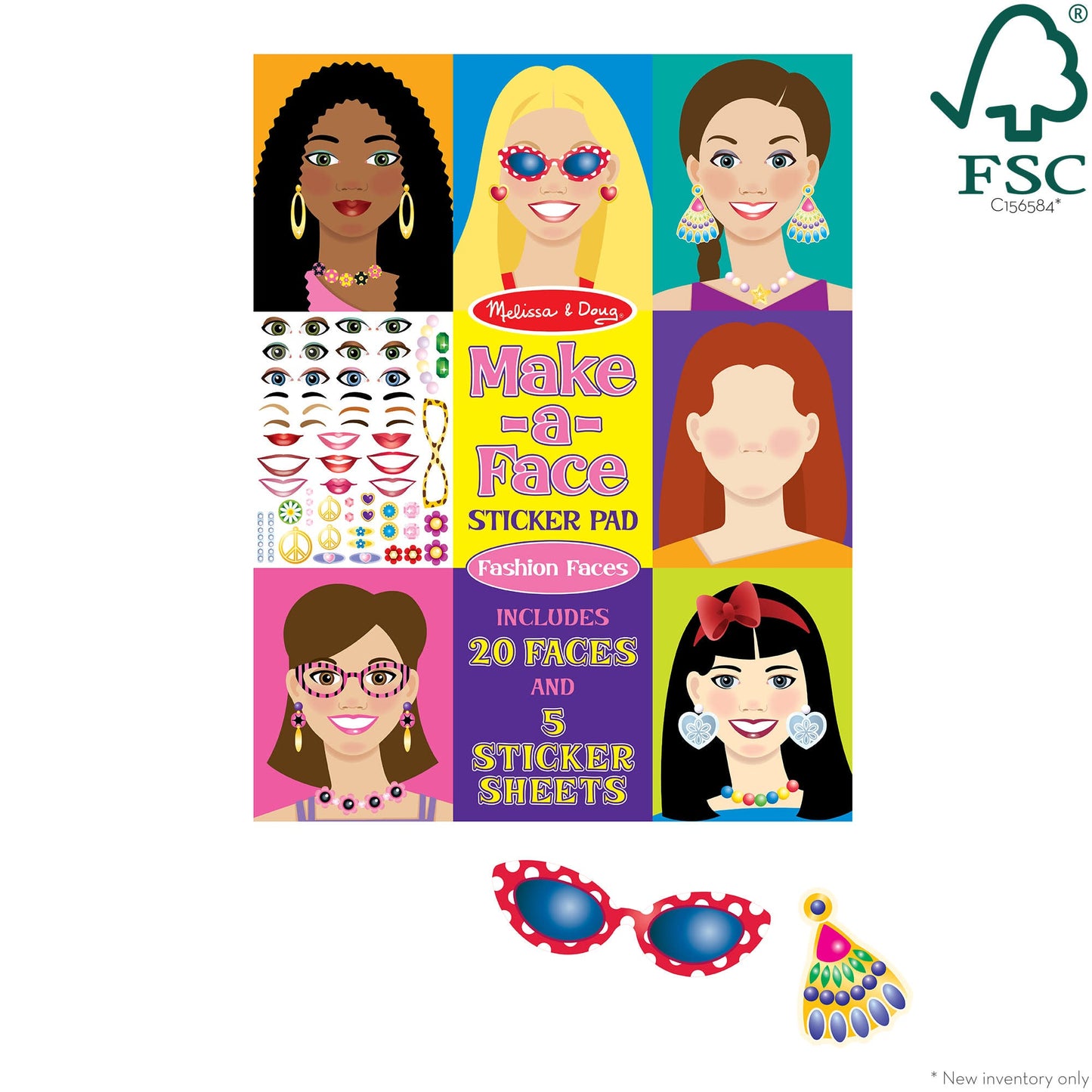 Make-a-Face Sticker Pad - Fashion Faces