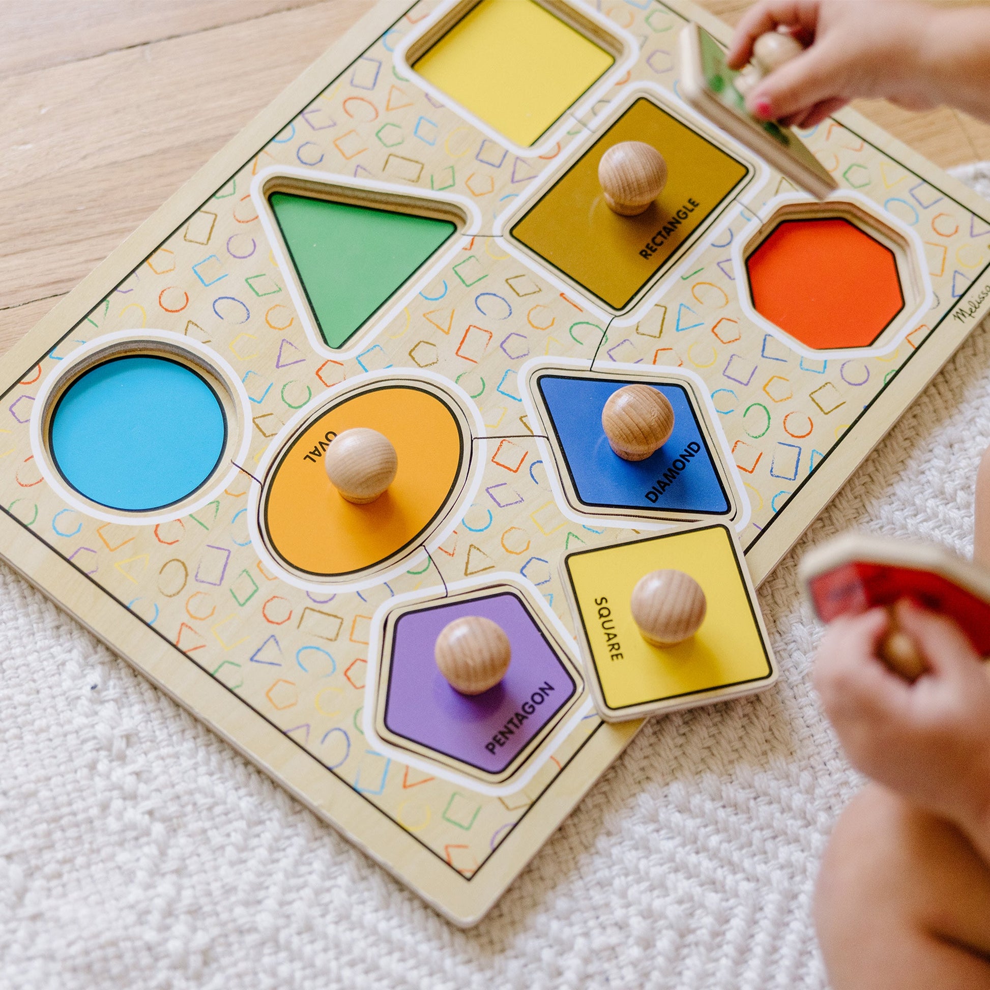 Geometric Shapes Deluxe Jumbo Peg Puzzle - 8 Pieces
