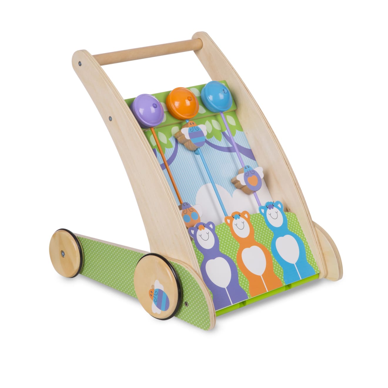 First Play Wooden Ring and Ding Forest Friends Push Toy