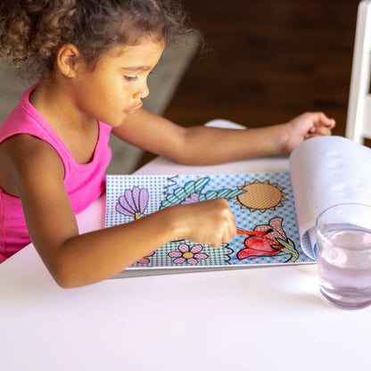 My First Paint With Water Kids' Art Pad With Paintbrush - Cheerleaders, Flowers, Fairies, and More
