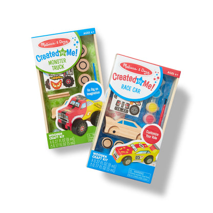 Created By Me!™ Vehicles Craft Kit 2-Pack: Race Car & Monster Truck