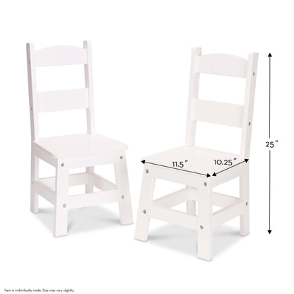 Wooden Chair Pair  - White